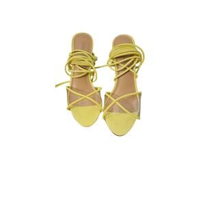 Trysta Strappy Stiletto Sandals Neon Yellow - Size 7.5